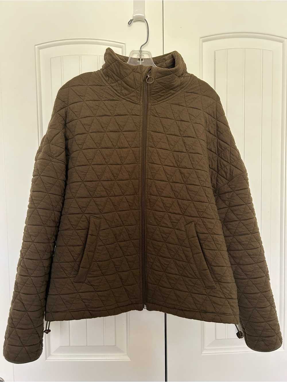 Senita Athletics Quilted Zip Jacket in Olive Women’s Large